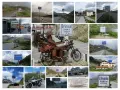 Kolaż zdjęć z górskich przełęczy, m.in. Grimsel, St. Gotthard, S. Bernardino, Furkapass, Pass dal Fuorn. Widać znaki drogowe, krajobrazy i rdzawy motocykl.