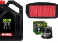 Zestaw do motocykla: olej Motul 5100 10W-40, filtr powietrza i filtr oleju. Jaki olej do filtra powietrza? Ten zestaw to podstawa!