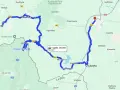 Trasy motocyklowe Dolny Śląsk: pętla przez Karpacz, Kowary, Przełęcz Okraj i Lubawkę. Widok mapy z zaznaczoną trasą.