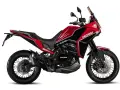 Czerwony motocykl Morini X-Cape 650, gotowy na przygody.
