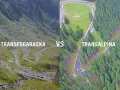 Dwie słynne rumuńskie drogi górskie: Transfogaraska i Transalpina, z wijącymi się serpentynami pośród skalistych zboczy i gęstych lasów.