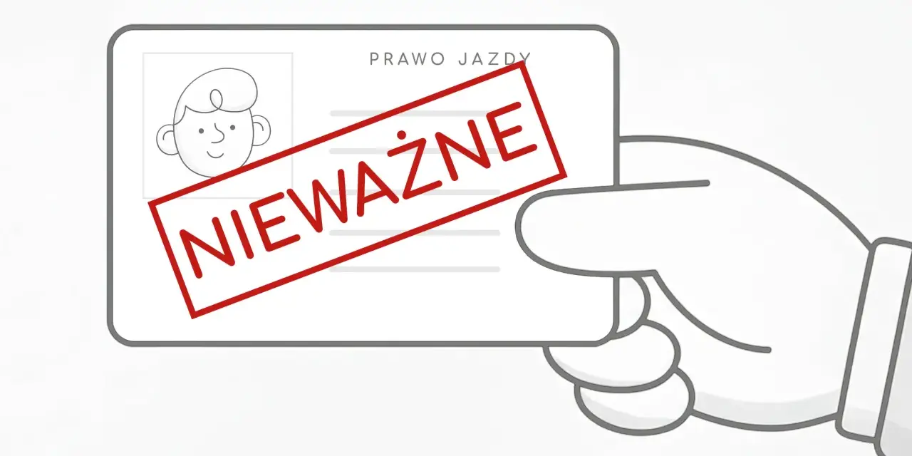 Ręka trzyma nieważne prawo jazdy. Zastanawiasz się, ile mandatu za brak prawa jazdy?