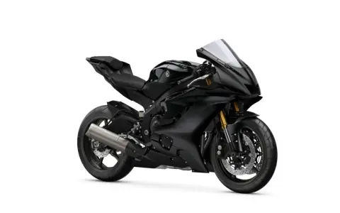 Czarny motocykl sportowy Yamaha R6, idealny do śledzenia. Sprawdź yamaha r6 dane techniczne.