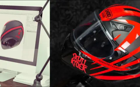 Projektowanie oklejania kasku motocyklowego. Sprawdź oklejanie kasku motocyklowego cena i zamów swój unikalny design.