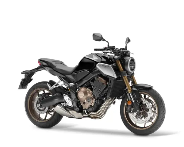 Czarny motocykl Honda CB650R na białym tle. Poznaj jego honda cb650r dane techniczne i poczuj moc.