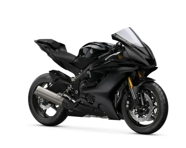 Czarny motocykl sportowy Yamaha R6, idealny do śledzenia. Sprawdź yamaha r6 dane techniczne.