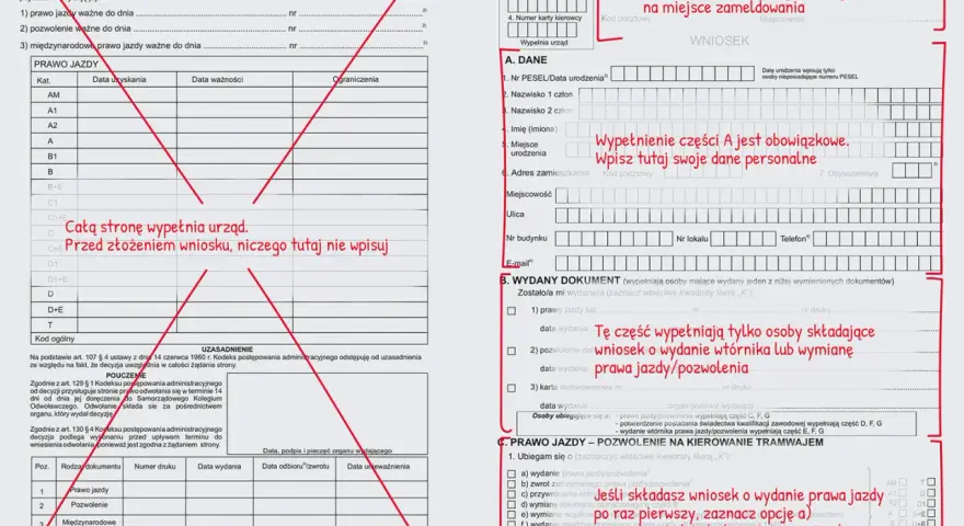 Wniosek o wydanie prawa jazdy. Jak odzyskać bezterminowe prawo jazdy? Wypełnij dane osobowe i zaznacz odpowiednie opcje.