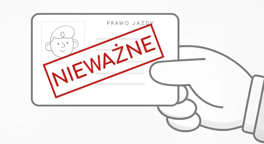 Ręka trzyma nieważne prawo jazdy. Zastanawiasz się, ile mandatu za brak prawa jazdy?
