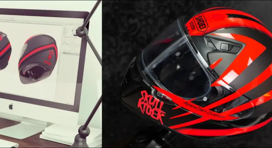 Projektowanie oklejania kasku motocyklowego. Sprawdź oklejanie kasku motocyklowego cena i zamów swój unikalny design.