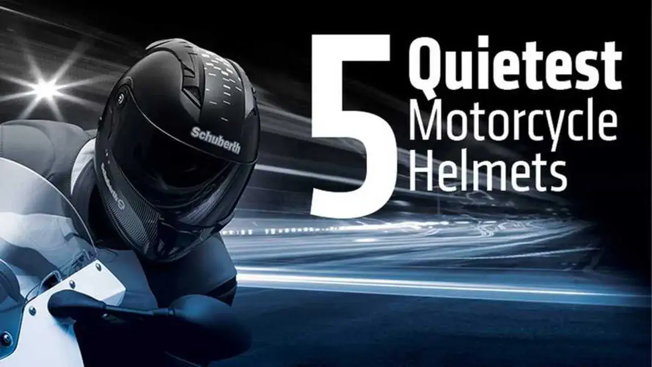 Motocyklista w kasku Schuberth, który zapewnia cichą jazdę. Na ekranie widnieje napis