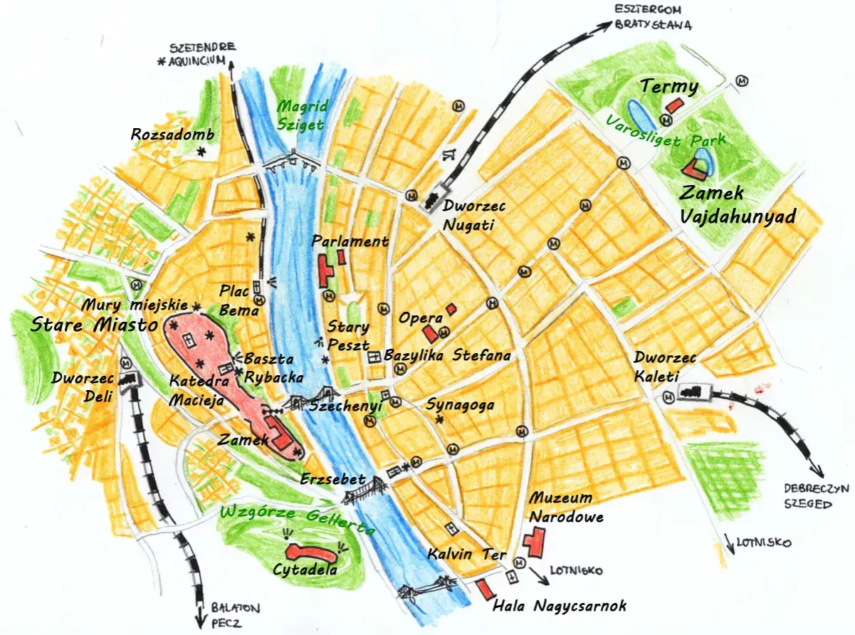 Mapa stref parkowania Budapeszt