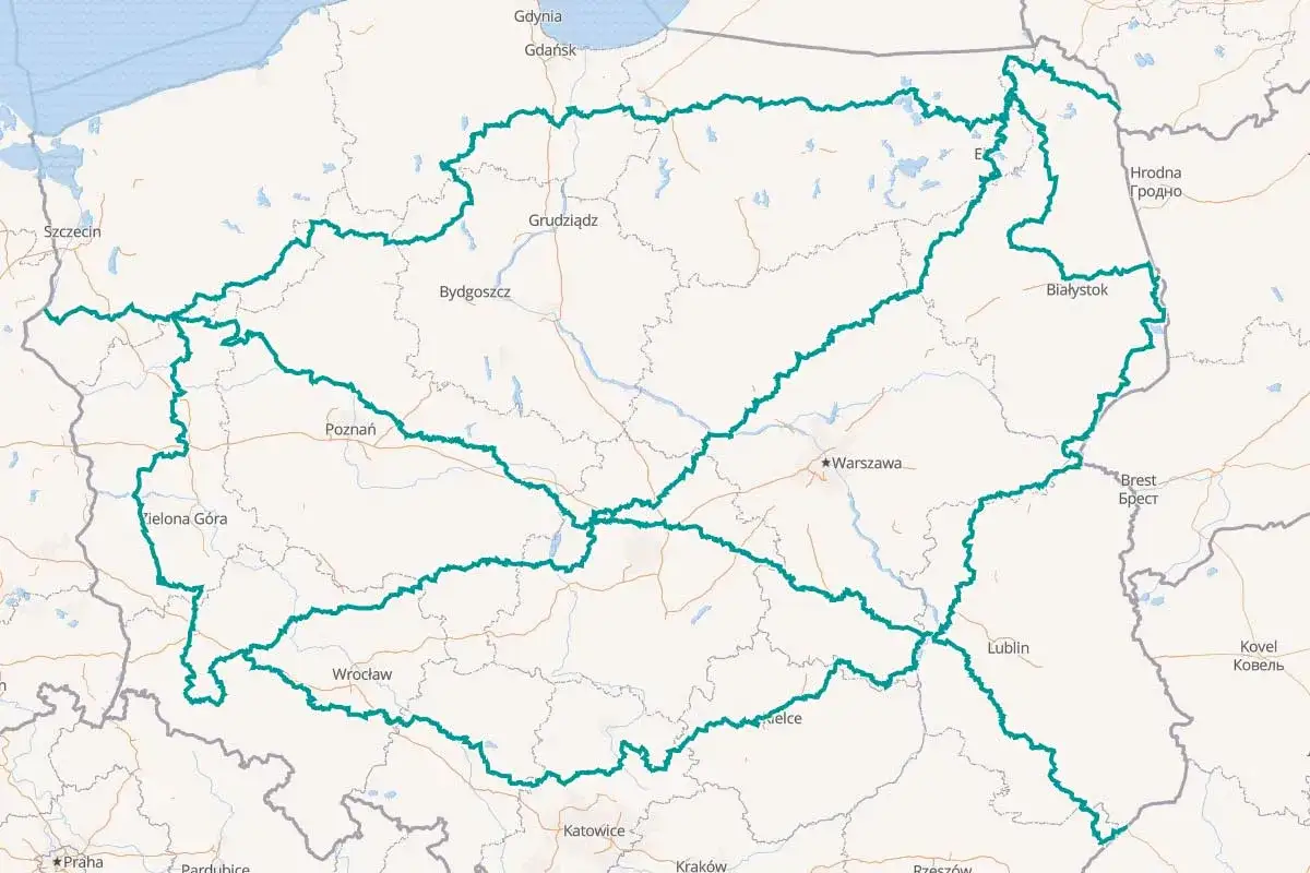 Mapa Trans Euro Trail Polska